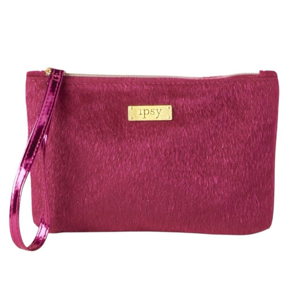 New Ipsy Glam Bag Going Out Magenta Shag 2016 HtF Makeup Accessory Bag
